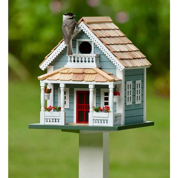 12 in. Welcome Home Wooden Birdhouse - Blue