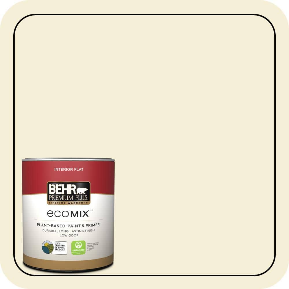 1 qt. #W-B-320 White Corn Flat EcoMix Plant-Based Interior Paint & Primer product image for price tracking