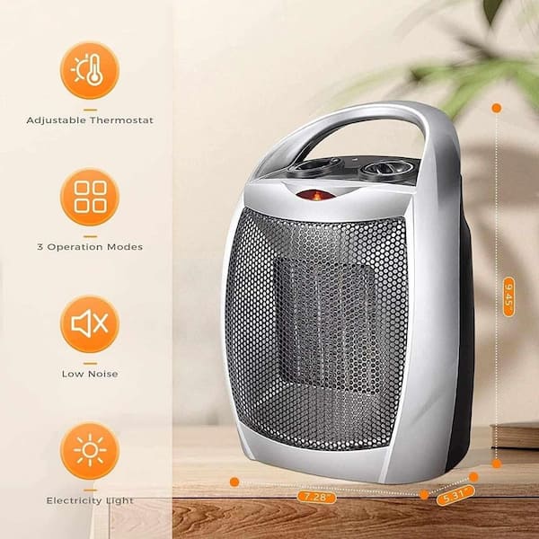 R.W.FLAME 1,500-Watt Compact Indoor Small Ceramic Electric Heater