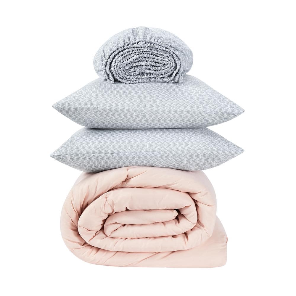 King Pink Microfiber Reversible Bed in a Bag Set