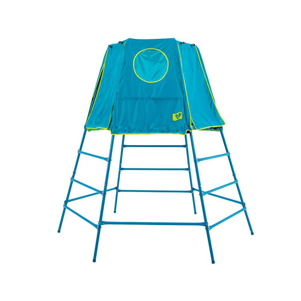 Blue Metal Climbing Set with Fort and Slide