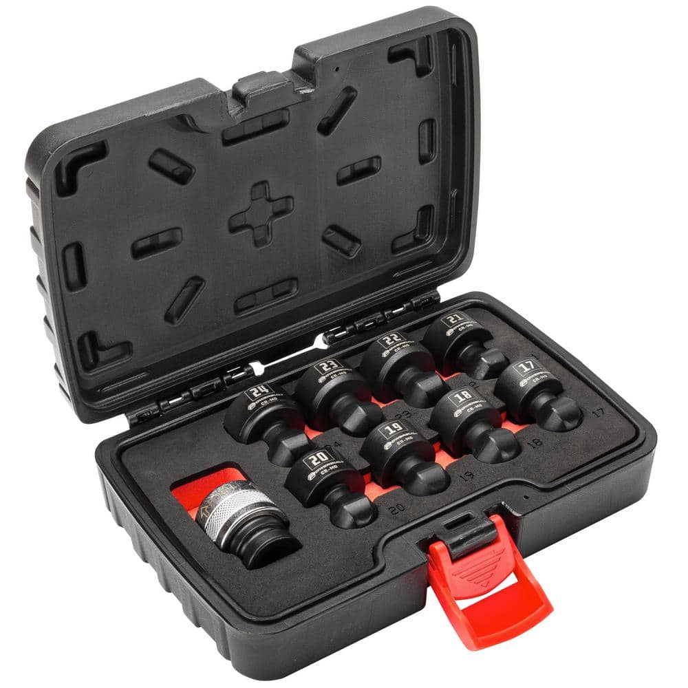 Quick-Change ½ in. Drive Metric Swivel Socket Set with Adapter 9-Piece