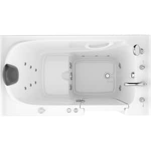 Safe Premier 59.6 in. x 60 in. x 32 in. Right Drain Walk-in Whirlpool Bathtub in White