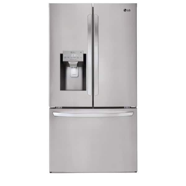 LG Electronics 22 cu. ft. French Door Smart Refrigerator with Glide N' Serve, Wi-Fi Enabled in PrintProof Stainless Steel,Counter Depth