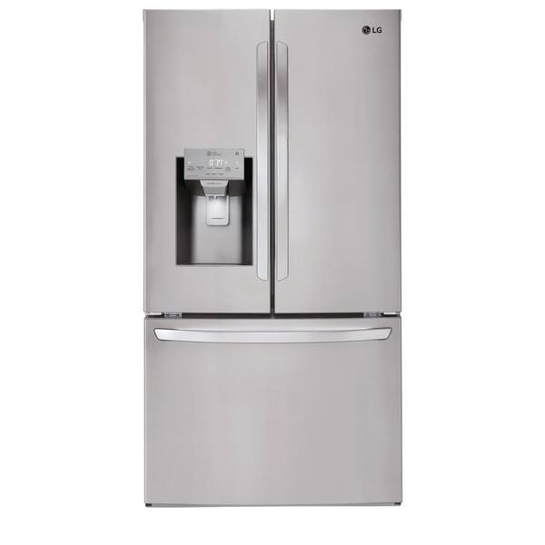 LG 22 cu. ft. French Door Smart Refrigerator w/ Ice and Water Dispenser in PrintProof Stainless Steel, Counter Depth