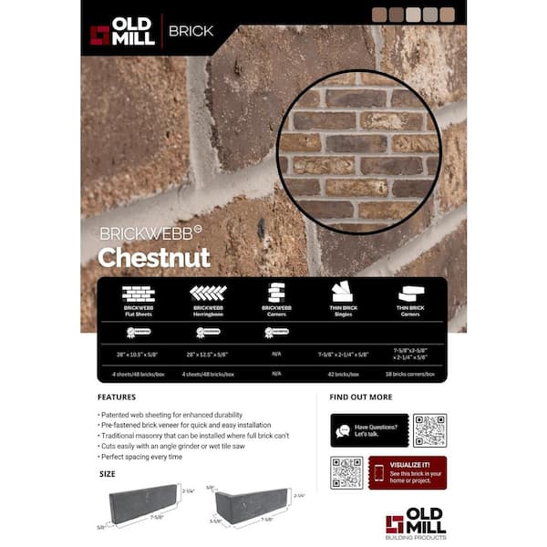 Old Mill Brick 28 in. x 10.5 in. x 0.625 in. Brickwebb