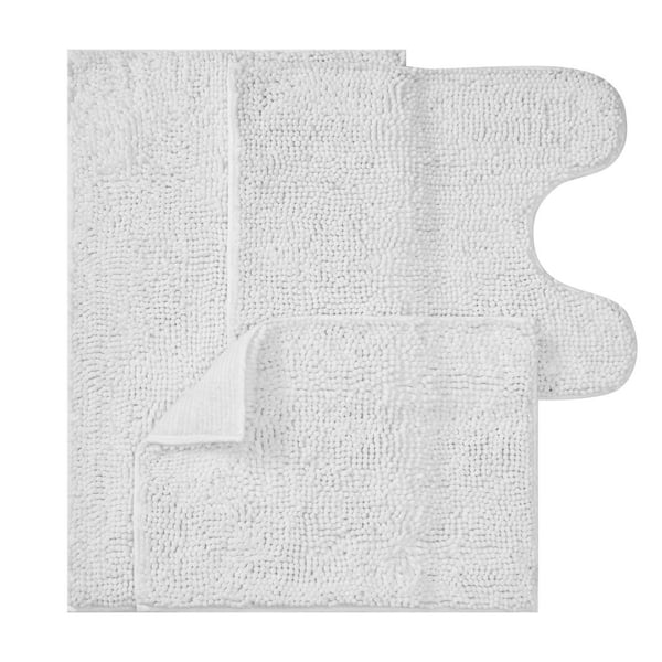 Resort Collection 2000 White 21 in. x 34 in. Solid Color Polyester 3-Piece Bath Mat Set