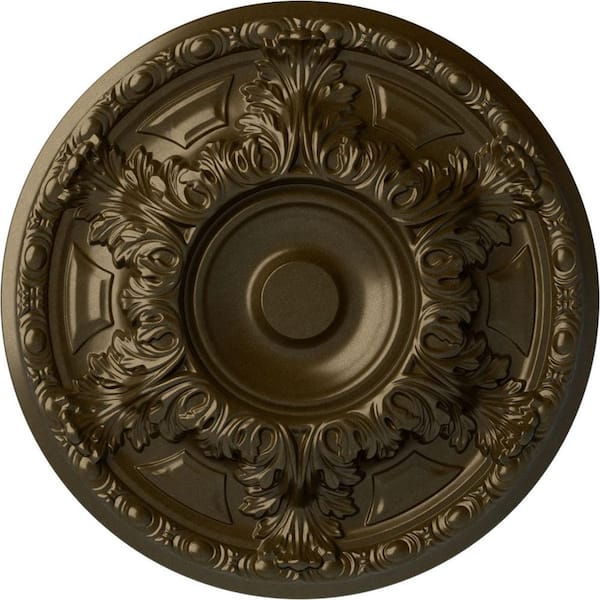 Ekena Millwork 19" x 1-1/2" Granada Urethane Ceiling Medallion (Fits Canopies upto 7-1/8"), Brass