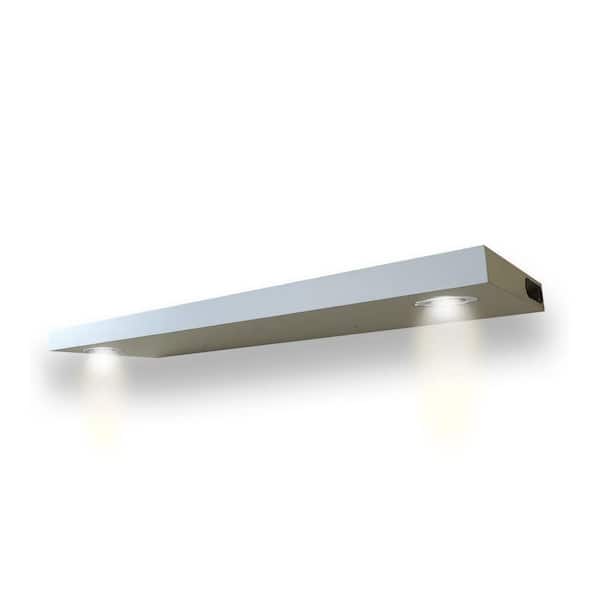 StudioSync 35.4 in. L x 9.84 in. W Lighted White Floating Shelf