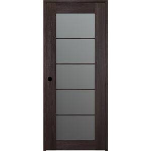 24 in. x 84 in. Vona Right-Hand Solid Composite Core Frosted Glass Veralinga Oak Wood Single Prehung Interior Door