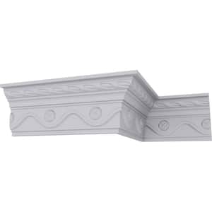 SAMPLE - 2-1/8 in. x 12 in. x 3-7/8 in. Polyurethane Alexandria Crown Moulding