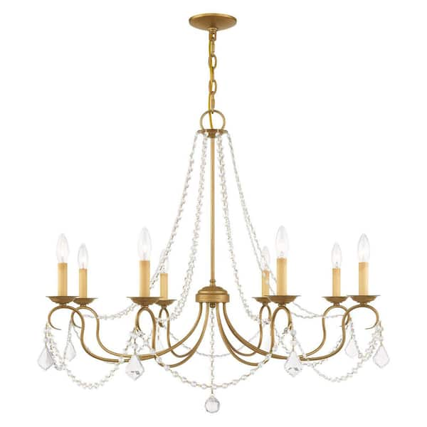 Livex Lighting Pennington 8 Light Antique Gold Leaf Chandelier