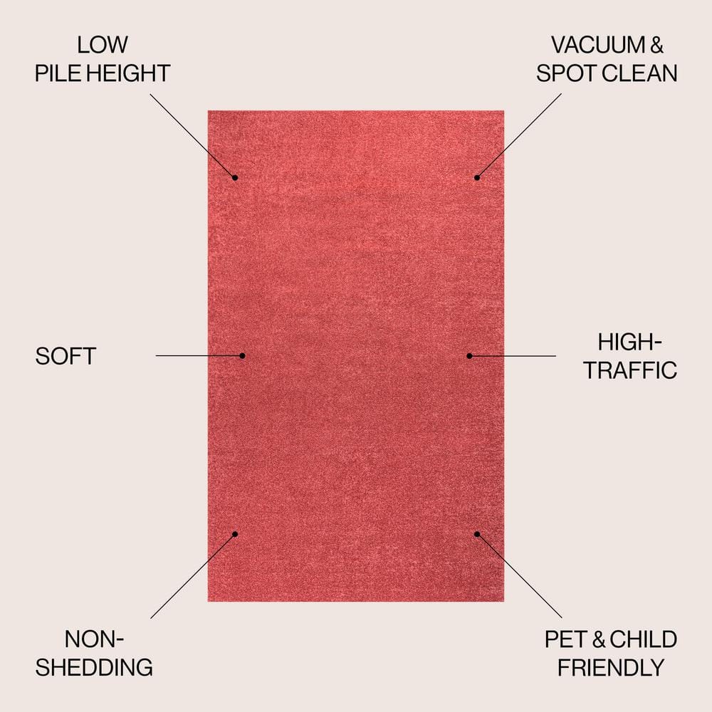 Haze Solid Red Synthetic 9' x 12' Reversible Area Rug