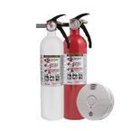 10 Year Worry-Free Home Fire Safety Kit, 10 Year Battery Smoke/CO Detector with Voice Alarm & Fire Extinguisher