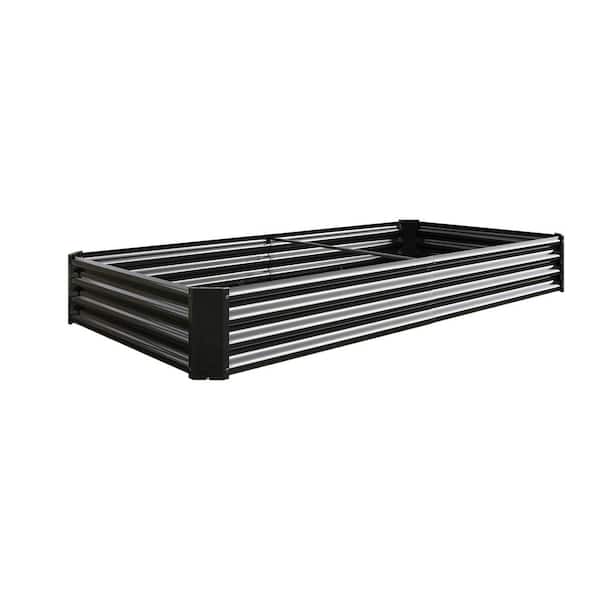 cenadinz 7.6 ft. x 3.7 ft. x 0.98 ft. Black Raised Garden Bed Kit Metal Raised Bed Garden for Flower Planters Vegetables Herb