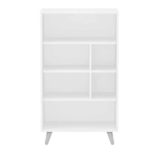 White Wood 6 Shelf Accent Bookcase, 6 Shelf Bookcase White