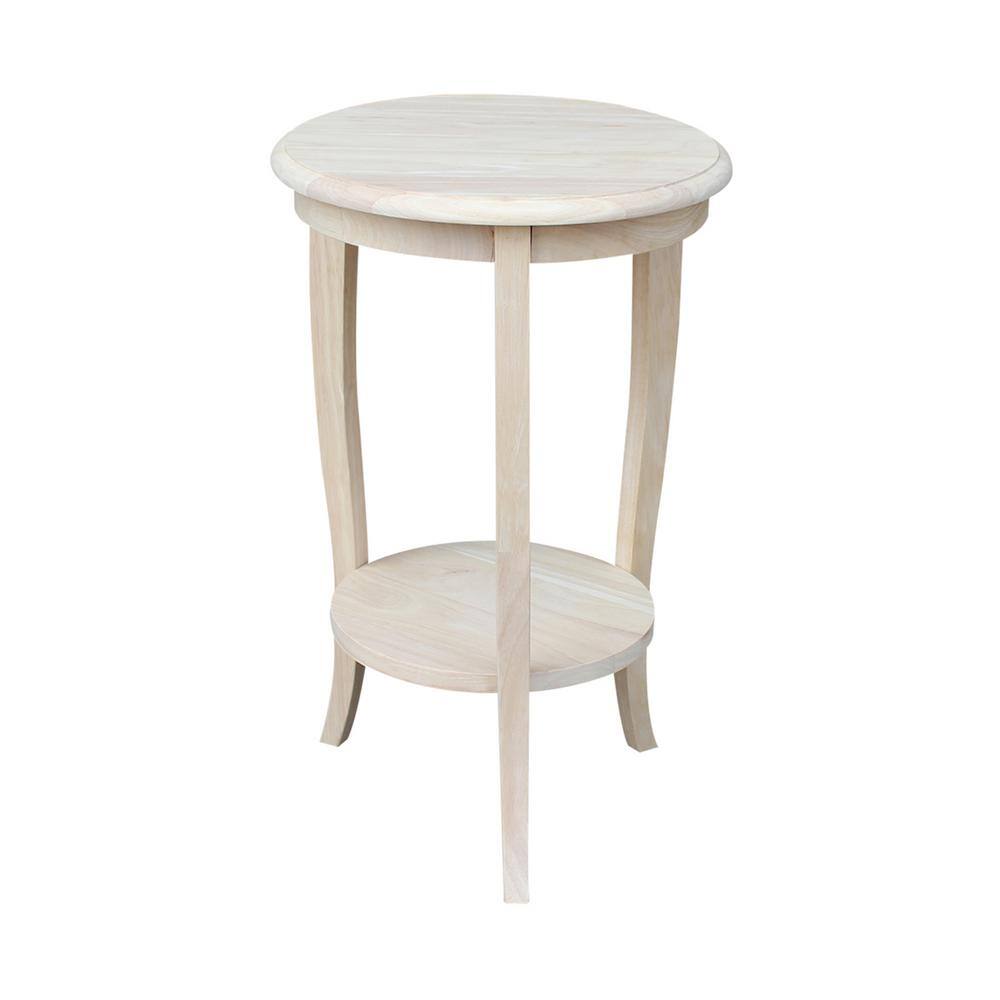 Cambria Round Light Brown Solid Wood End Table