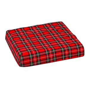 Convoluted Foam Chair Pad with Seat and Plaid Cover