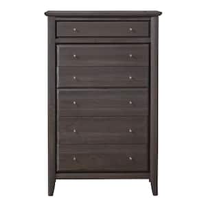 City II 6-Drawer Basalt Grey Chest of Drawers 57 in. H x 36 in. W x 18 in. D