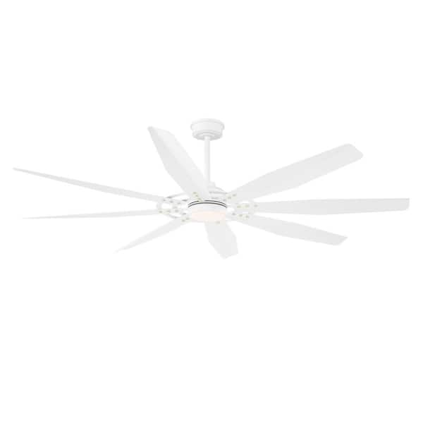 MLiAN 60 in. 8 Blades White Indoor LED Ceiling Fan with Remote control