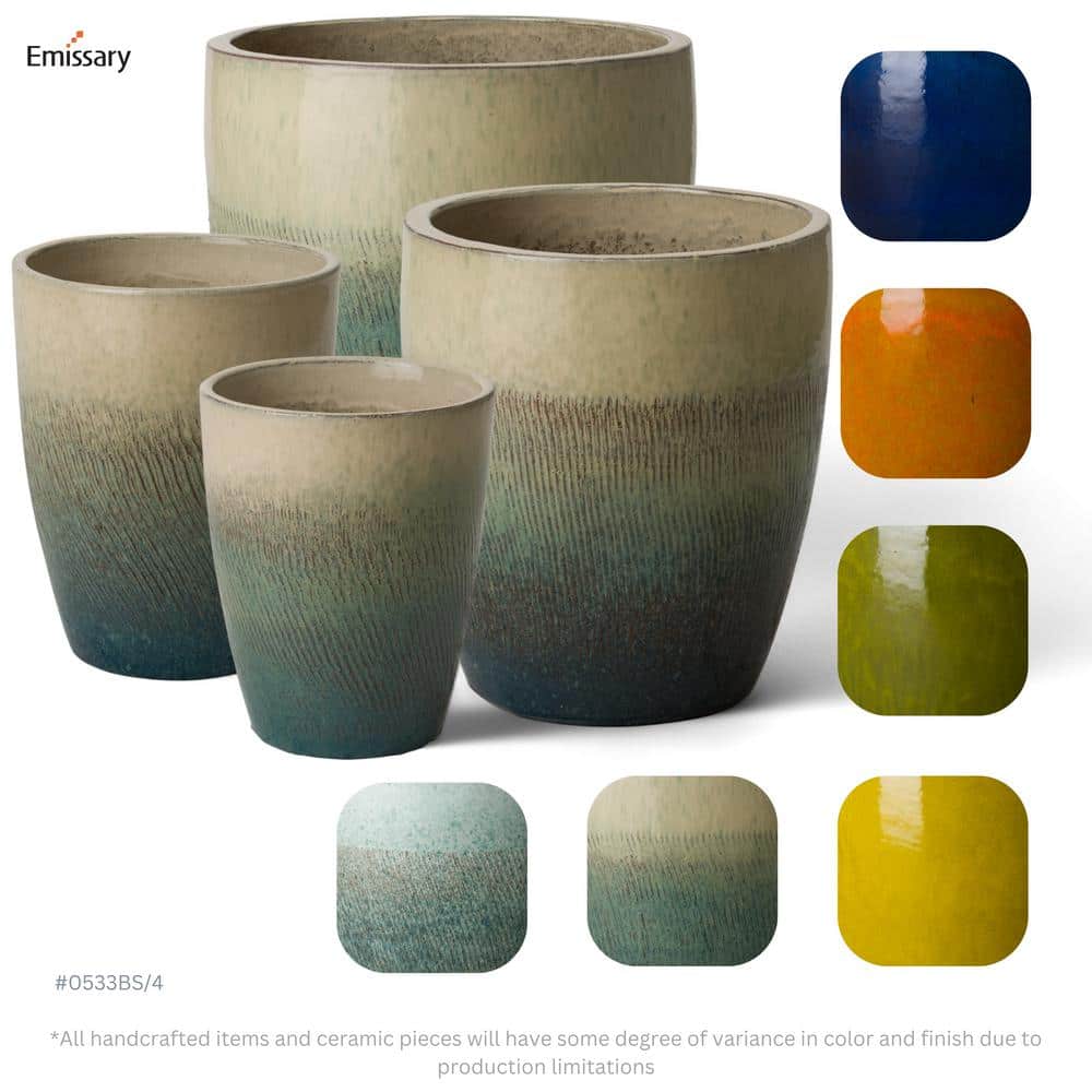 14" Multicolor Ceramic Bullet Planter for Indoor/Outdoor Use