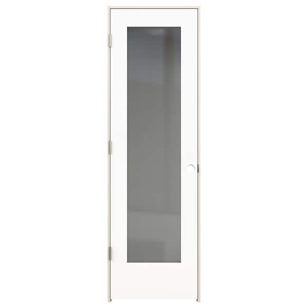 JELD-WEN 24 in. x 80 in. Tria Modern White Right-Hand Mirrored Glass Molded Composite Single Prehung Interior Door