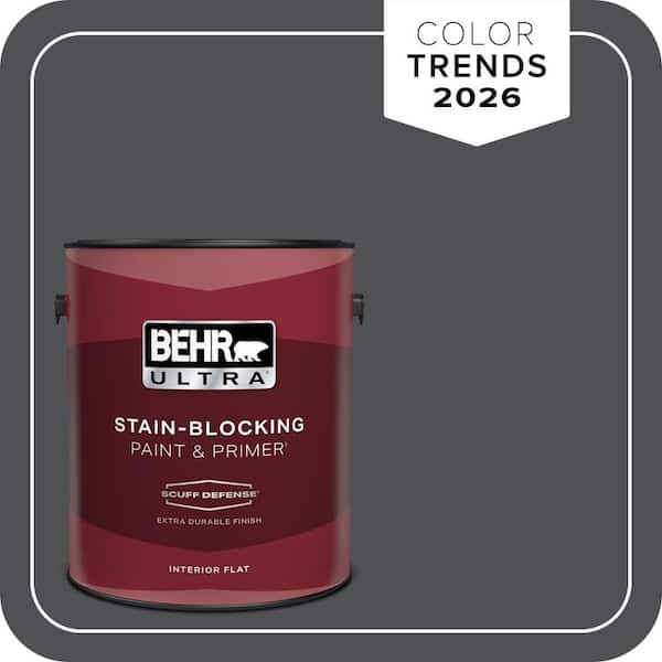 BEHR ULTRA 1 gal. #PPU18-01 Cracked Pepper Extra Durable Flat Interior Paint & Primer