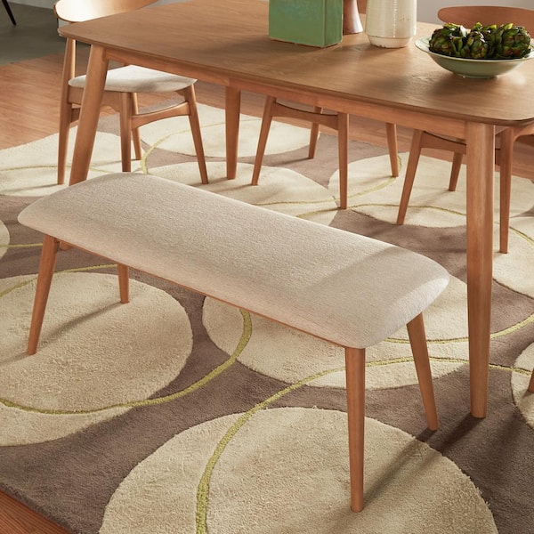 HomeSullivan Beige Modern Tapered Upholstered Dining Bench 42 in. .