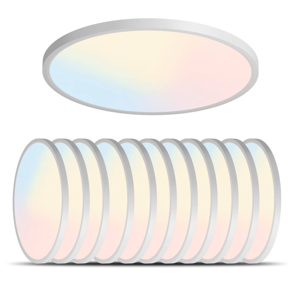 5.4 in 12W LED Flush Mount Ceiling Light 5 CCT Dimmable Modern Round Light Fixture for Bedroom Kitchen Hallway 12-Pack price history on PriceWatchPro