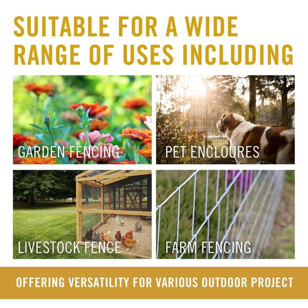 NUVO IRON Welded Wire Fence Mesh 2 ft. x 25 ft., Square Mesh, Hot Dipped Galvanized