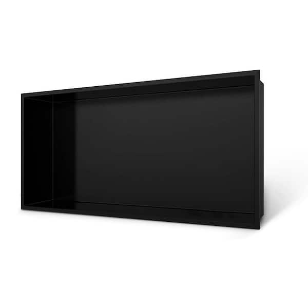 24 in. W x 12 in. H x 4 in. D 18-Gauge Stainless Steel Bathroom Wall Shower Niche Standard Single Niche in Matte Black