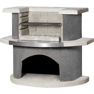 Duluth Forge Outdoor Fireplace Insert With Concrete Log Set and Slate Gray  Brick Fiber Liner - Model# DF450SS-L-SG - Factory Buys Direct