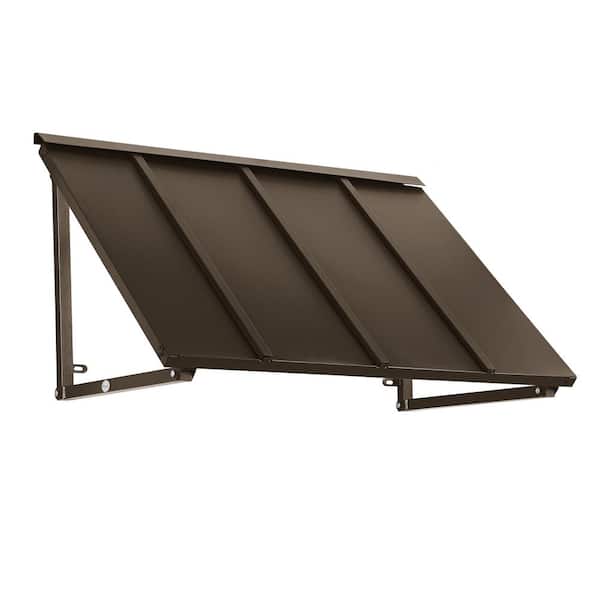 4.67 ft. Houstonian Open-Sided Aluminum Fixed Awning (56 in. W x 2 4 in. H x 2 4 in. D) in Bronze