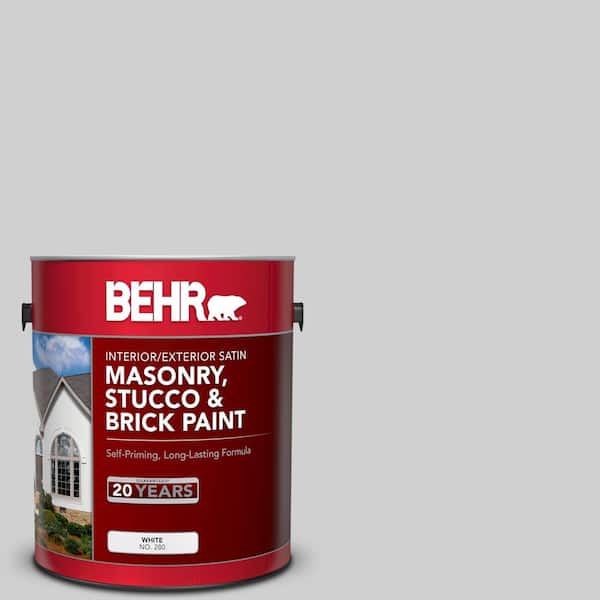 1 gal. #N520-1 White Metal Satin Interior/Exterior Masonry, Stucco and Brick Paint