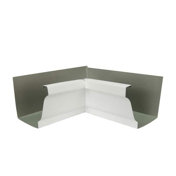 Amerimax Home Products 5 in. High Gloss 80° White Aluminum K-Style Inside Gutter Miter Special Order