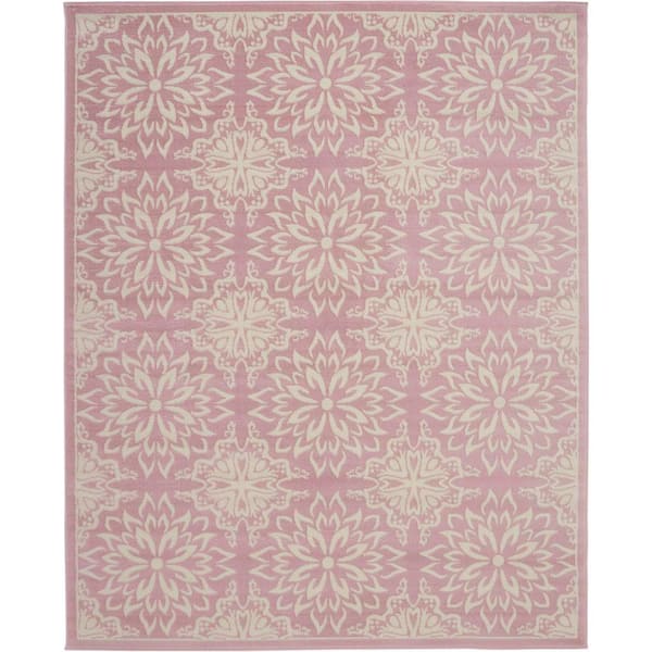 Jubilant Ivory/Pink 8 ft. x 10 ft. Moroccan Farmhouse Area Rug