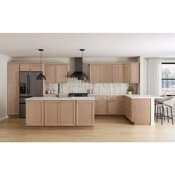 Sinclair 30 in. W x 12 in. D x 18 in. H Assembled Wall Bridge Cabinet in Shaker Light Oak