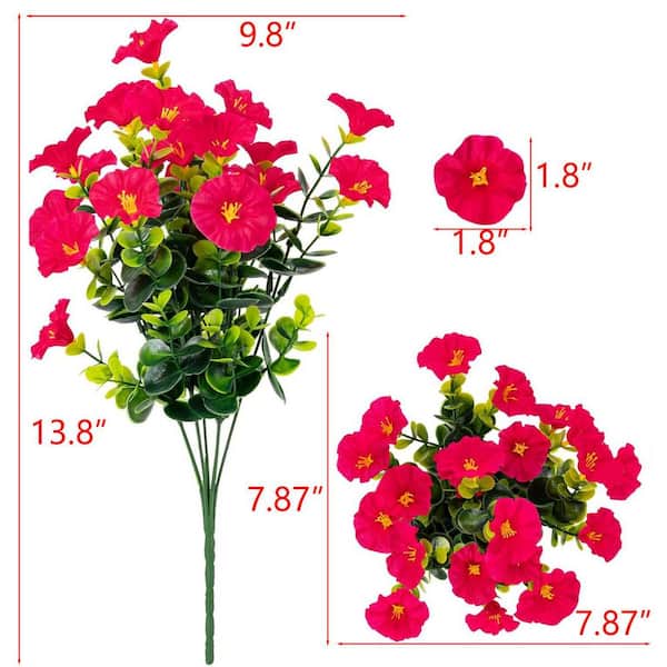 Artificial Morning Glory Ornaments, 16-Bundles L0DL8H6KVG - The