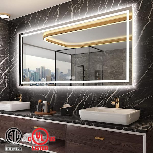 Front-Lighted LED Bathroom Vanity Mirror: 32 x 48 - Rectangular – Mirrors  & Marble