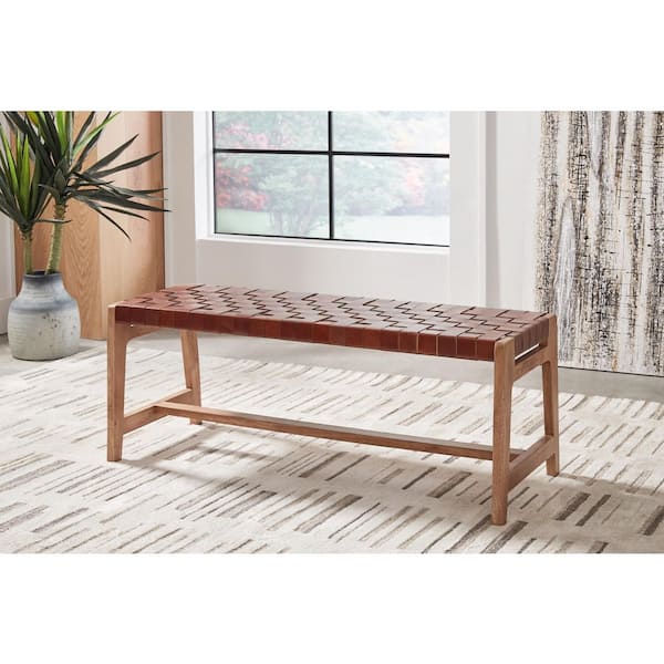 Signature DESIGN BY ASHLEY Lemmund Brown 48 in. Accent Bedroom Bench Backless
