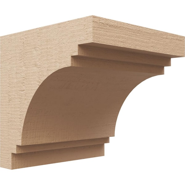 Ekena Millwork 10 in. x 10 in. x 10 in. Wide Pescadero Rough Cedar Woodgrain TimberThane Corbel, Primed Tan