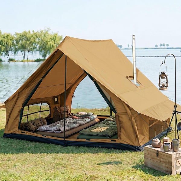 BOZTIY 2-4 Person Hot Tent with Stove Jack Portable Camping Tent