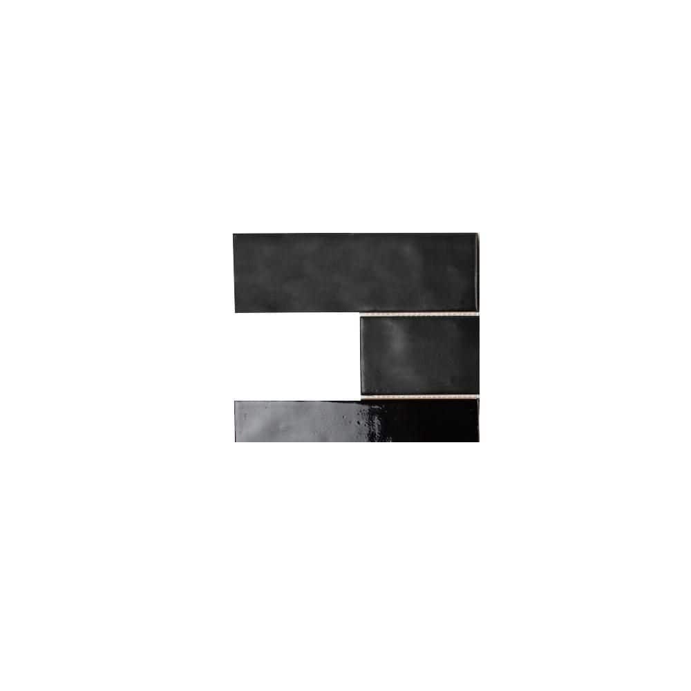 Take Home Tile Sample - Brick Black 2.5 in. x 4 in. Subway Matte and Gloss Ceramic Mosaic Wall Tile Sample price history on PriceWatchPro