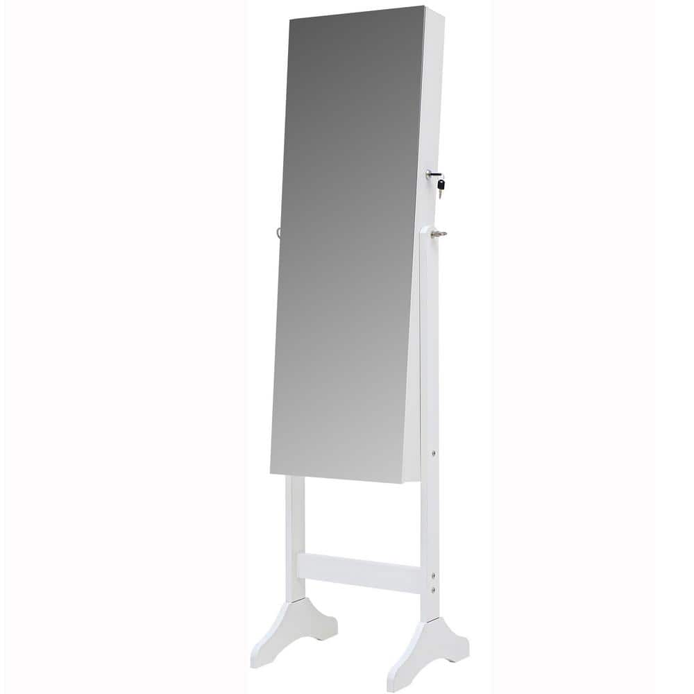 White 14.4 in. W x 43.1 in. H Rectangle Floor Mirror Full Length Mirror wit