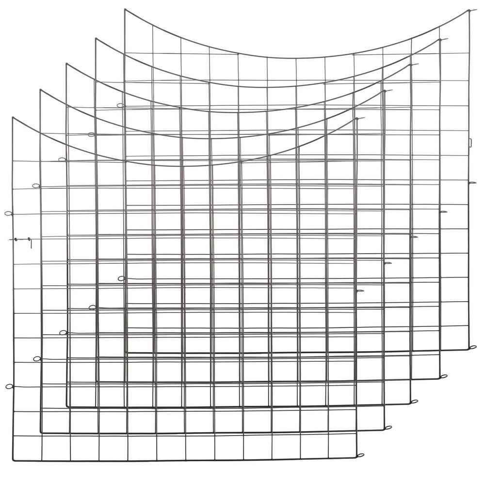 Pure Garden Black Metal No Dig Garden Fence with Gate