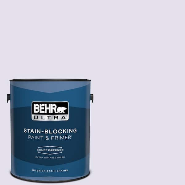 BEHR ULTRA 1 gal. #650C-2 Powdery Mist Extra Durable Satin Enamel Interior Paint & Primer