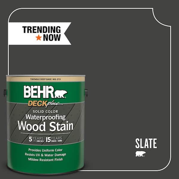 BEHR DECKplus 1 Gal. #SC-102 Slate Solid Color Waterproofing Exterior Wood Stain