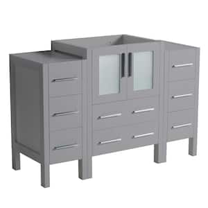 Torino 48 in. W Bath Vanity Cabinet Only in Gray with Side Cabinets