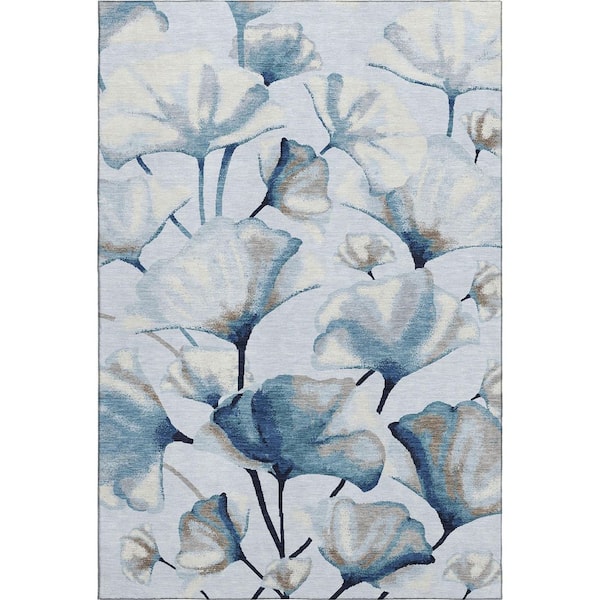Mayfield Premium Machine Washable Abstract AMF2405 Sky 9 ft. x 12 ft. Area Rug