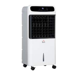 White 32 in. Mobile Evaporative Air Cooler, 3-In-1 Ice Cooling with Humidifier Unit with Remote 3.2 gal. Water Tank